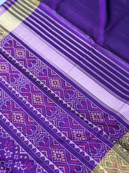 Timeless Violet Ikkat Heirloom Saree