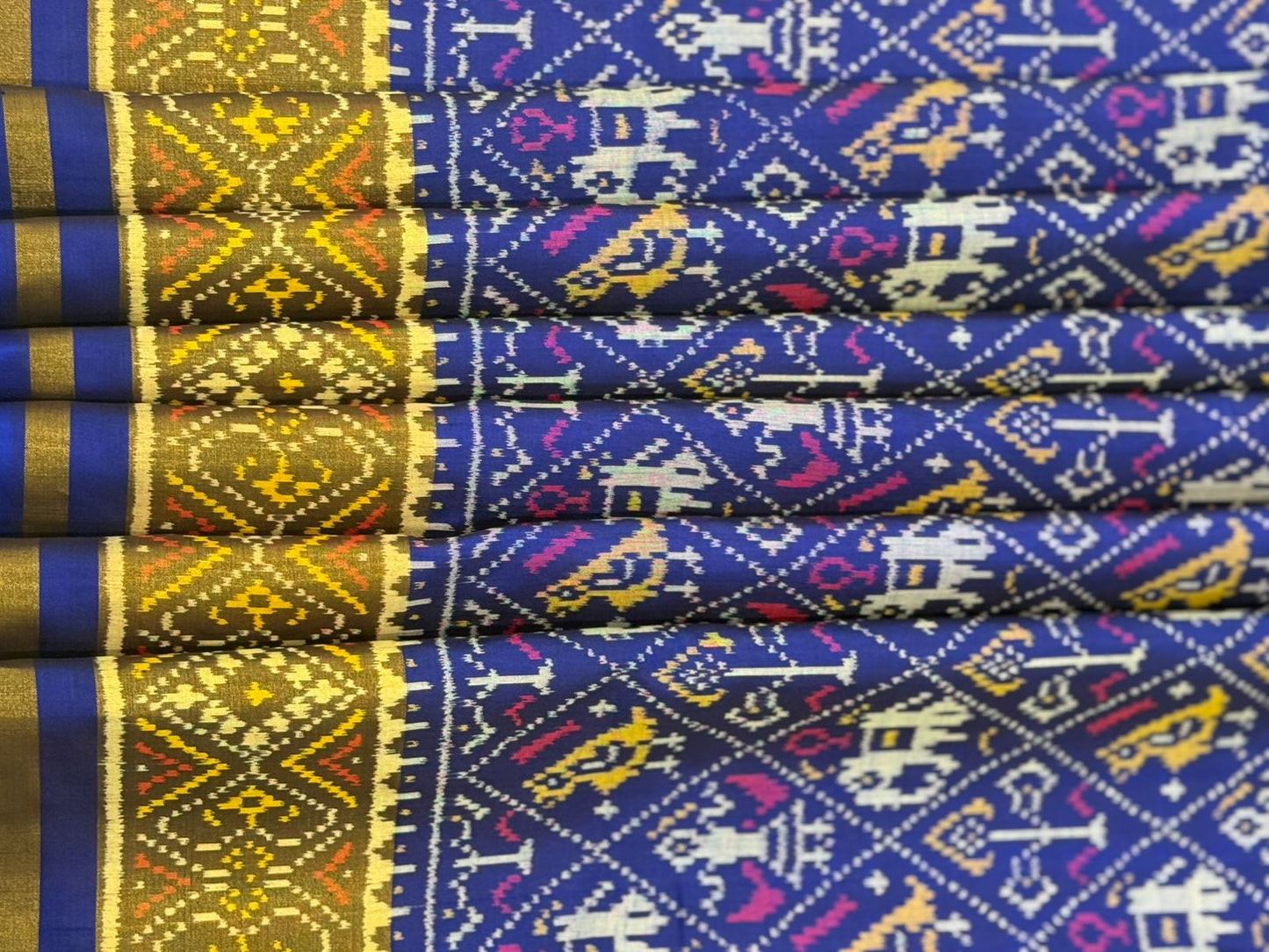 Royal Blue Ikkat Silk Grandeur