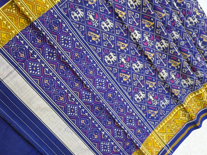 Royal Blue Ikkat Silk Grandeur