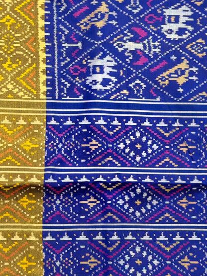 Royal Blue Ikkat Silk Grandeur