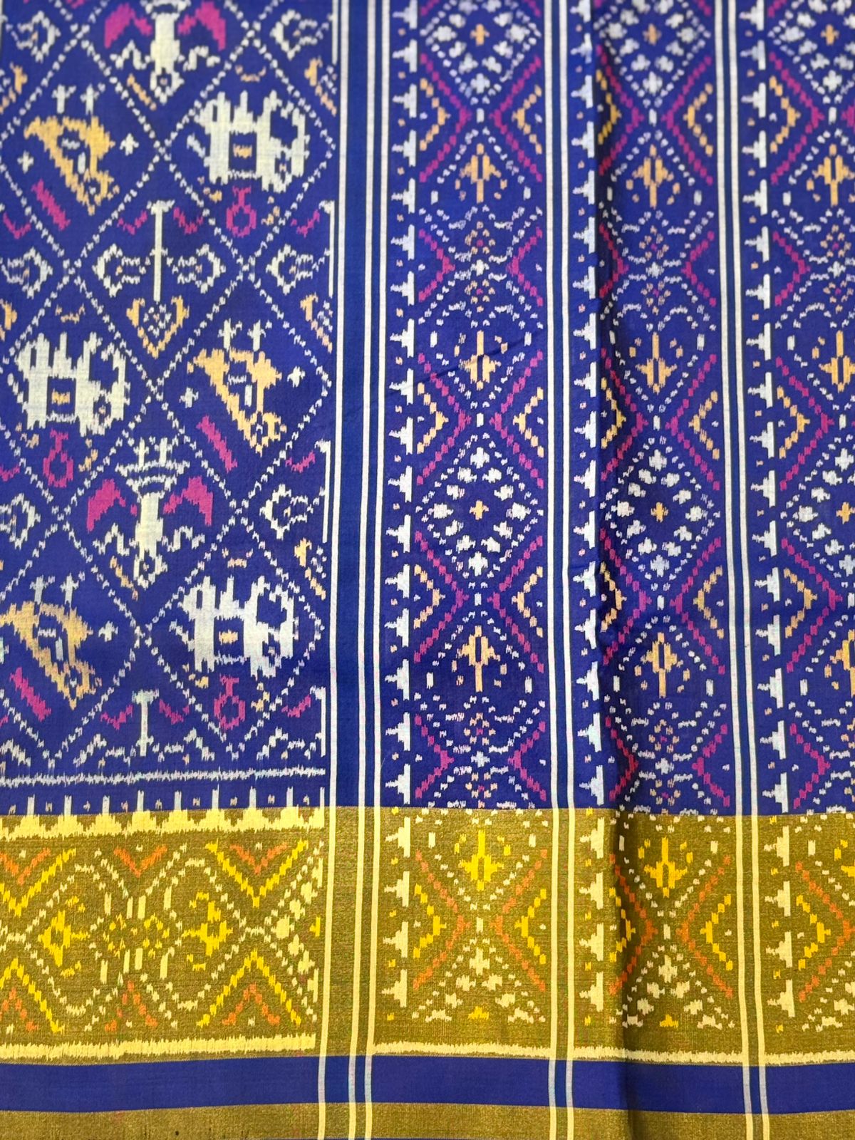 Royal Blue Ikkat Silk Grandeur