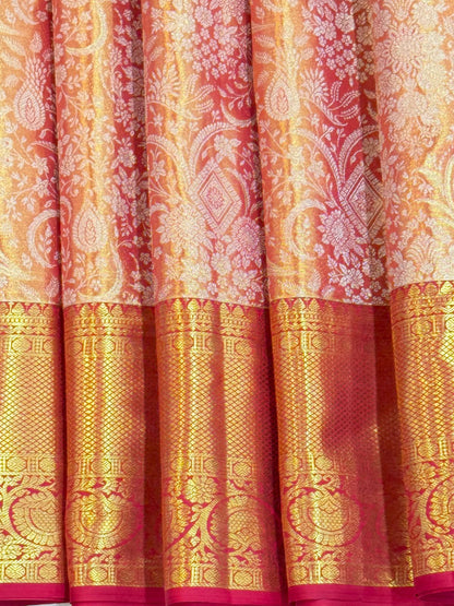 Reddish Orange Peacock Temple Weave