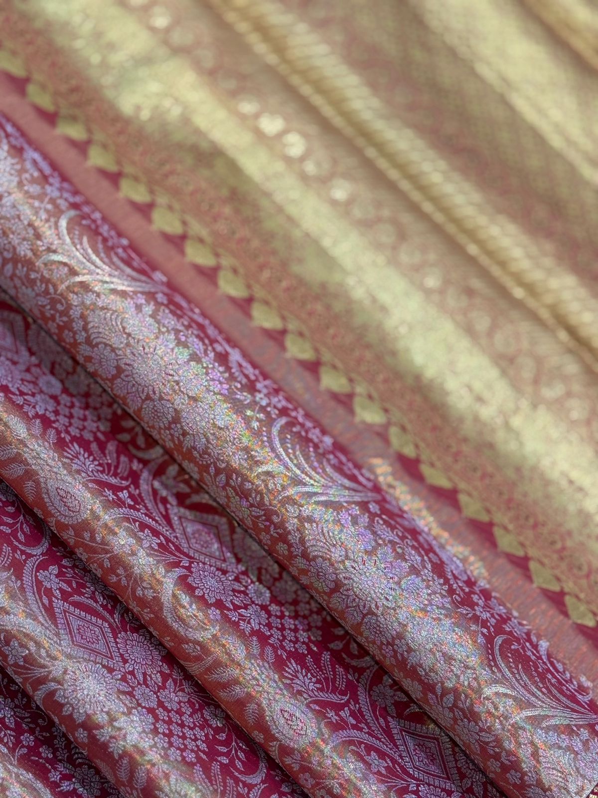 Reddish Orange Peacock Temple Weave