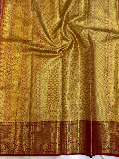 Reddish Orange Peacock Temple Weave