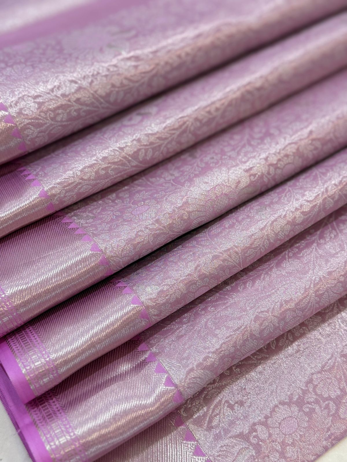 Soft Pink Diamond Motif Kanjivaram