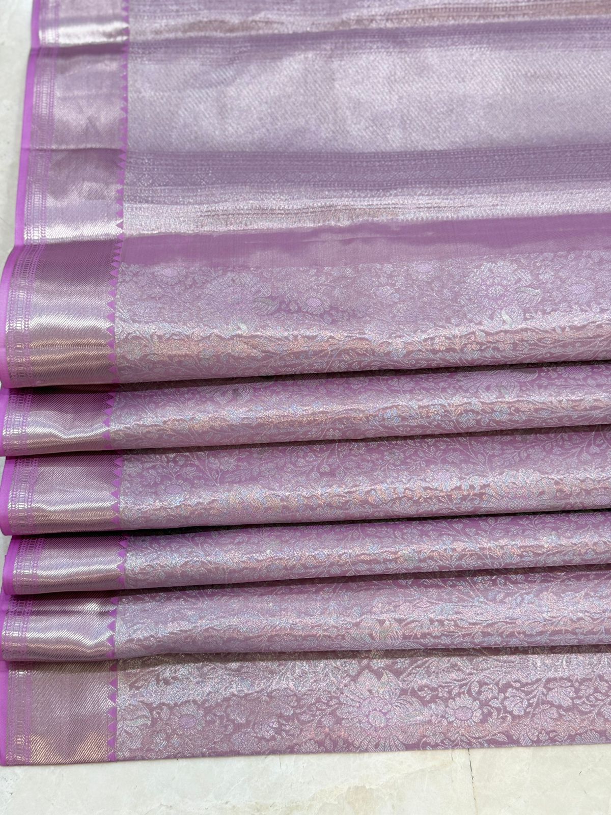 Soft Pink Diamond Motif Kanjivaram