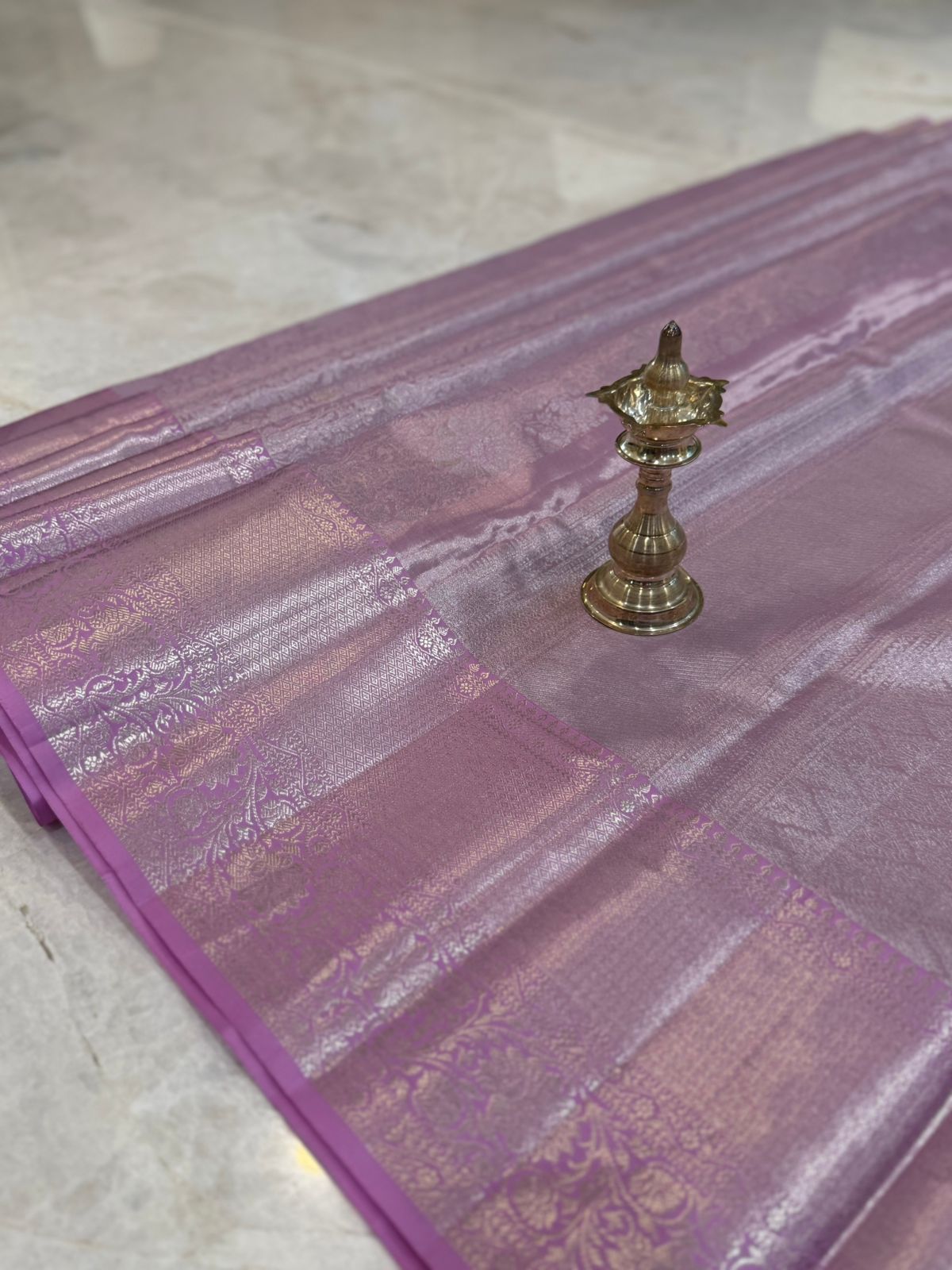 Soft Pink Diamond Motif Kanjivaram