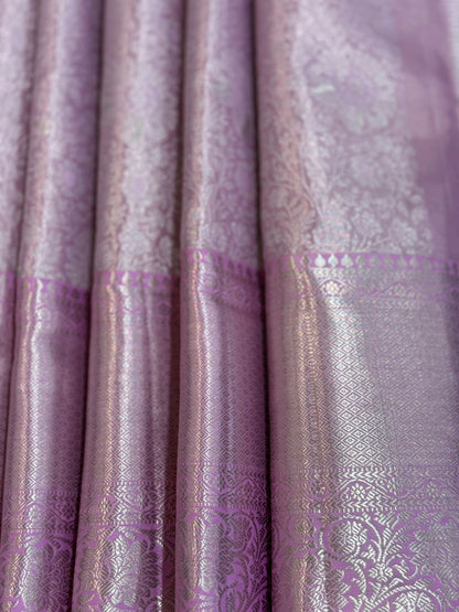 Soft Pink Diamond Motif Kanjivaram