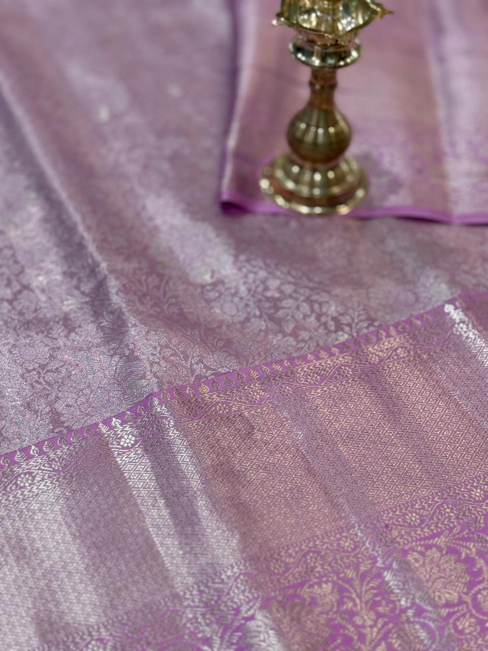 Soft Pink Diamond Motif Kanjivaram