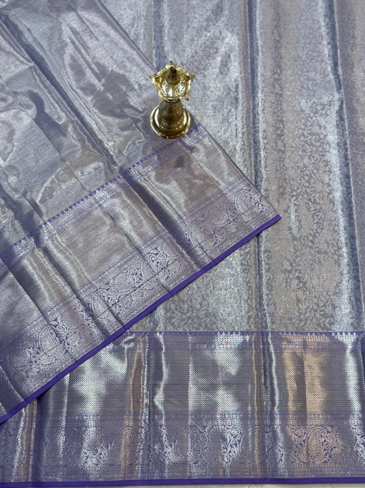 Lavender Floral Jaal Kanjivaram Saree