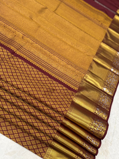Regal Brown Golden Zari Kanjivaram