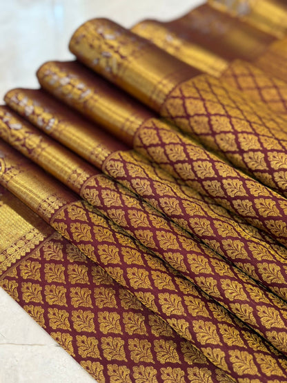 Regal Brown Golden Zari Kanjivaram