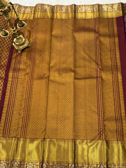 Regal Brown Golden Zari Kanjivaram