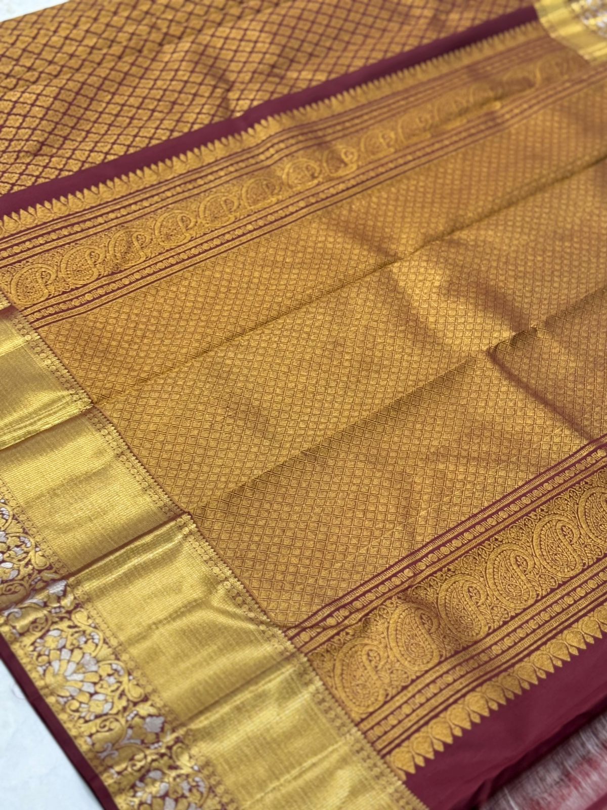 Regal Brown Golden Zari Kanjivaram