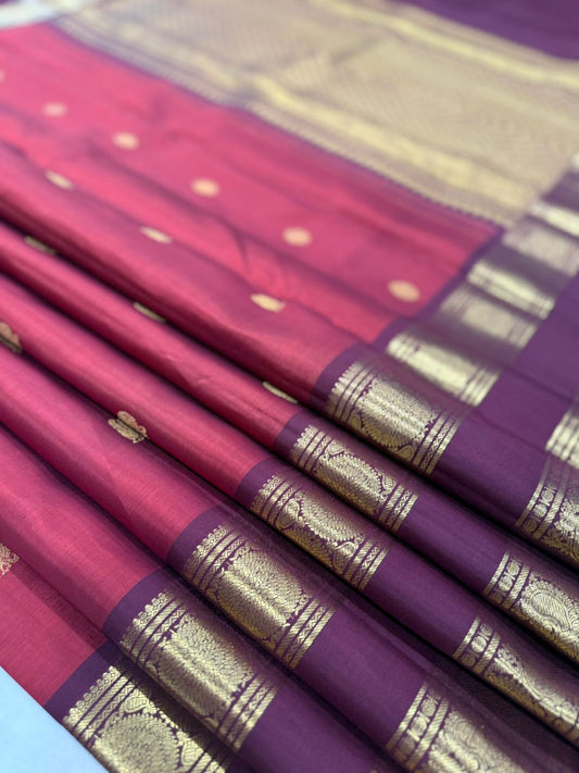 Maroon Red Brown Zari Kanjivaram