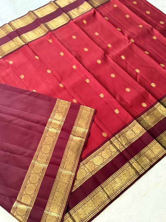Maroon Red Brown Zari Kanjivaram