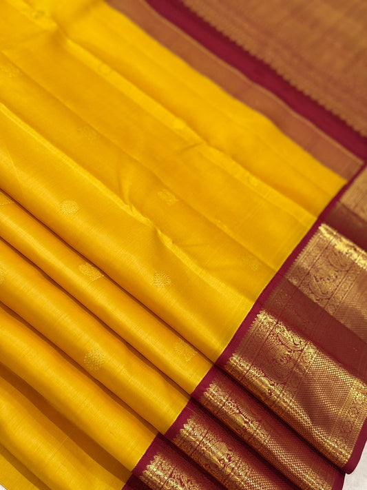 Regal Mustard Maroon Kanjivaram