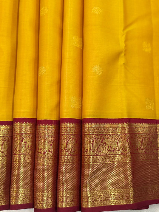 Regal Mustard Maroon Kanjivaram