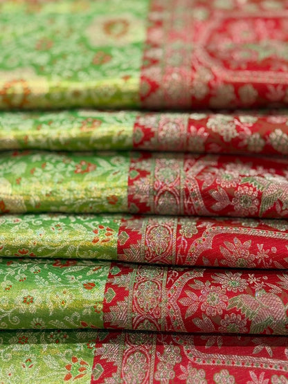 Parrot Green Crimson Kanjivaram