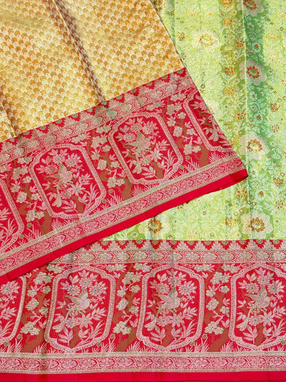 Parrot Green Crimson Kanjivaram