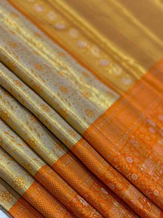 Golden Orange Regal Kanjivaram