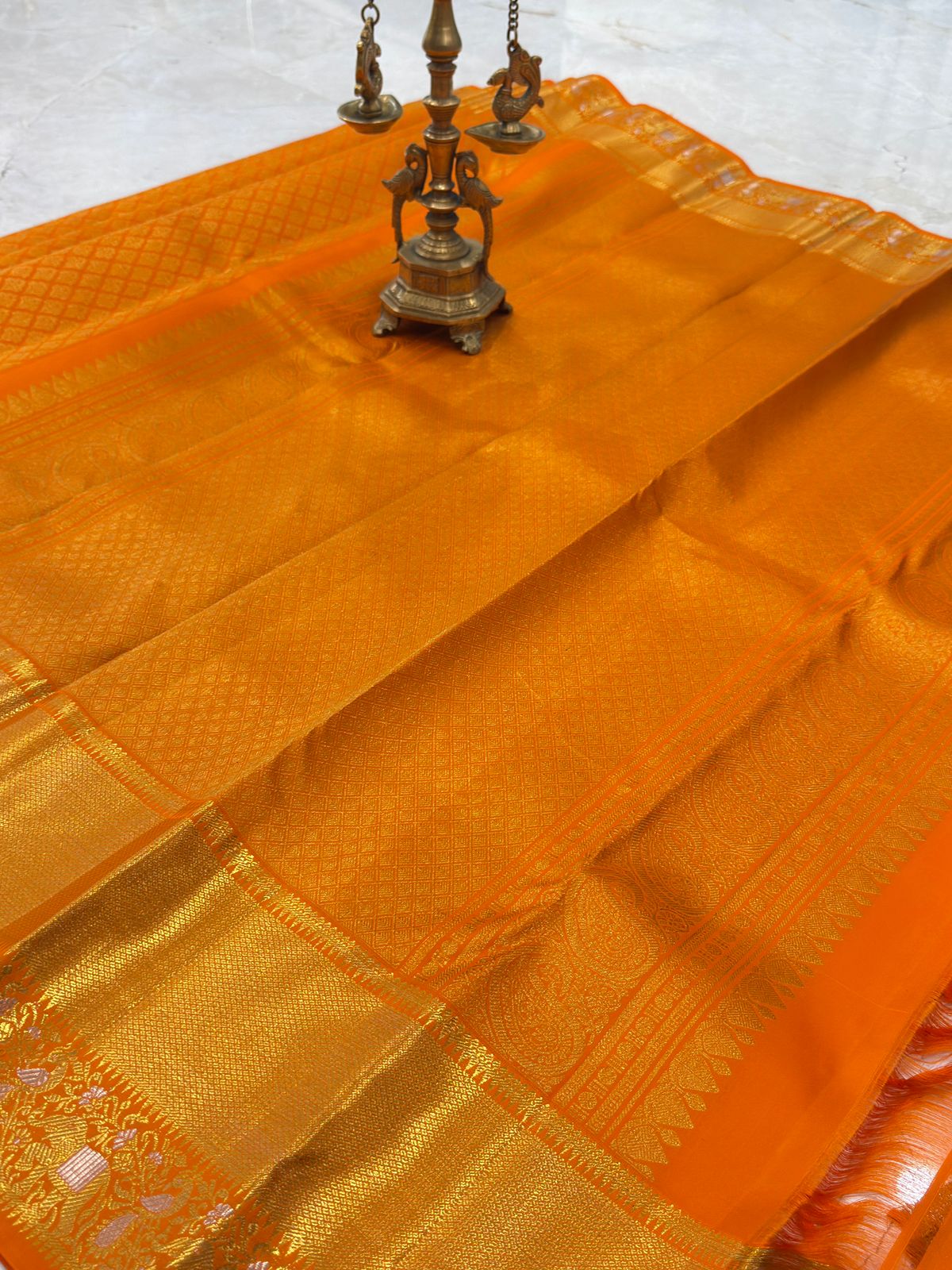 Marigold Gold Zari Kanjivaram