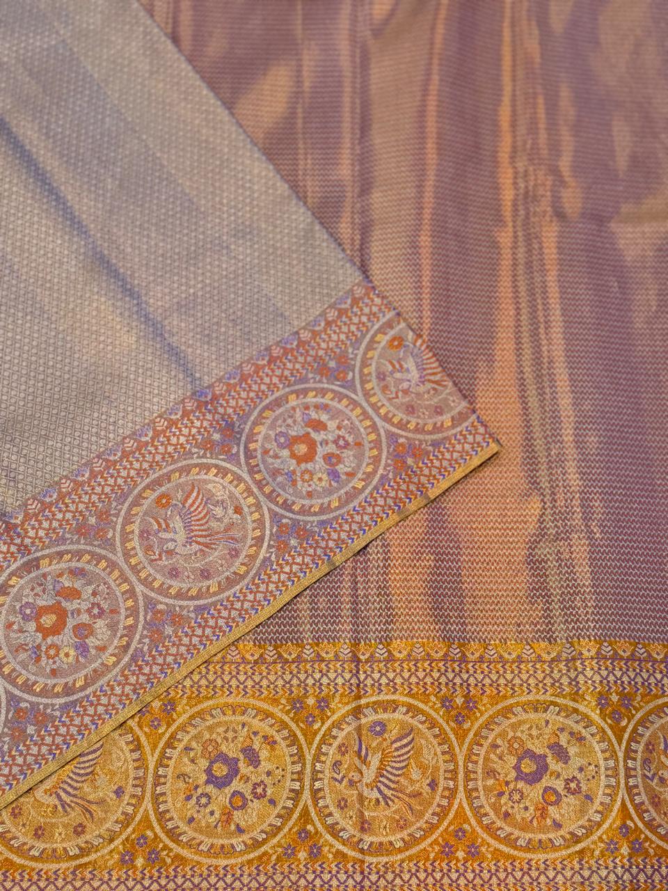 Lavender Gold Zari Kanjivaram