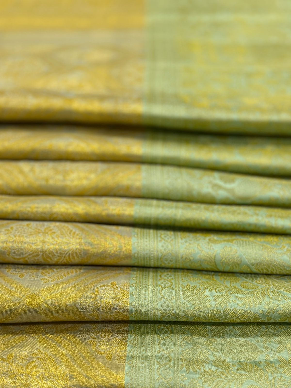 Pastel Green Peacock Zari Kanjivaram