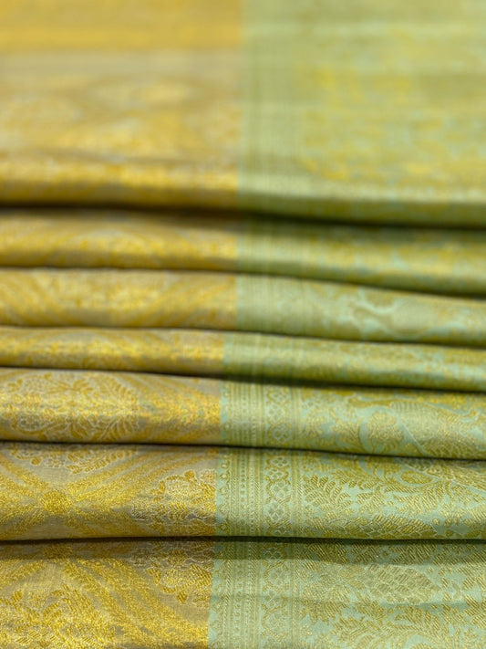 Pastel Green Peacock Zari Kanjivaram