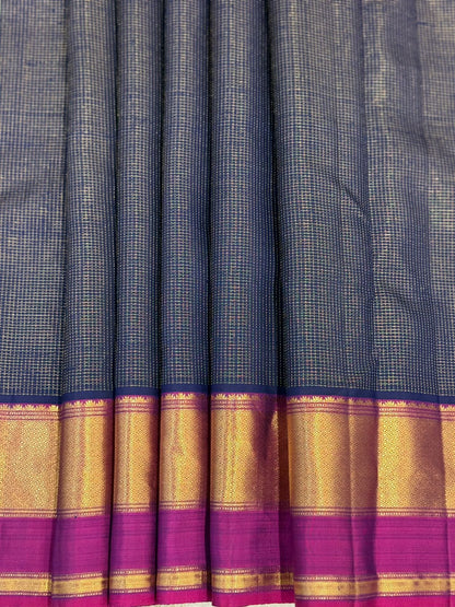 Navy Gold Magenta Kanjivaram