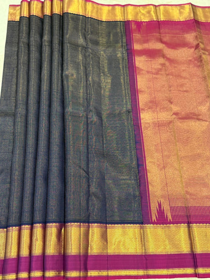 Navy Gold Magenta Kanjivaram