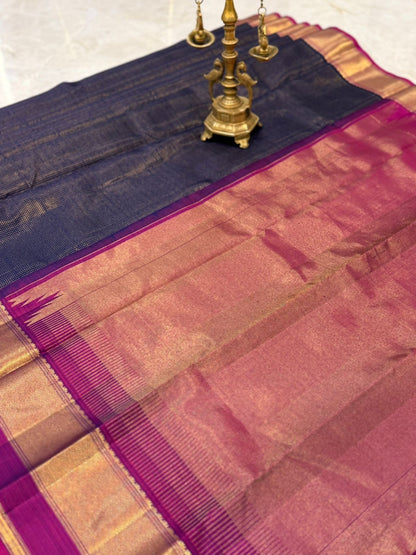 Navy Gold Magenta Kanjivaram
