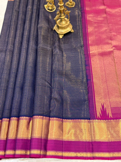 Navy Gold Magenta Kanjivaram