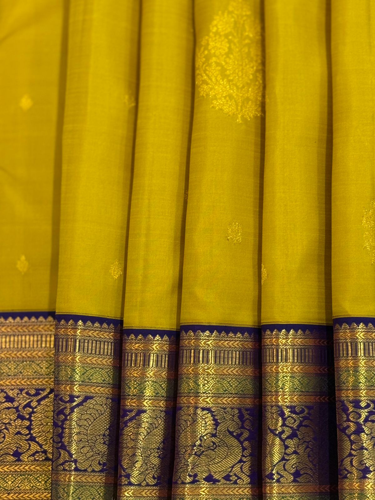 Handwoven Mustard Gold Kanjivaram Saree