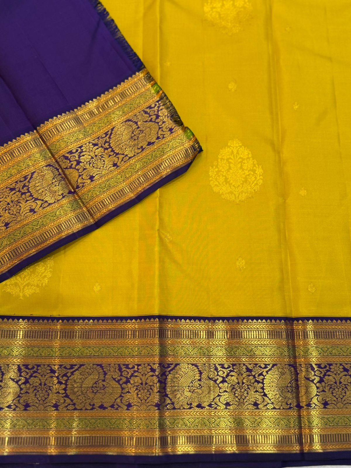 Handwoven Mustard Gold Kanjivaram Saree