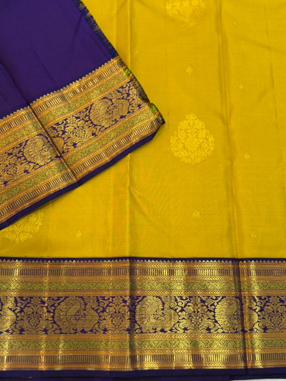 Handwoven Mustard Gold Kanjivaram Saree