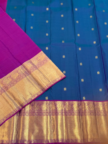 Royal Blue Magenta Kanjivaram Saree