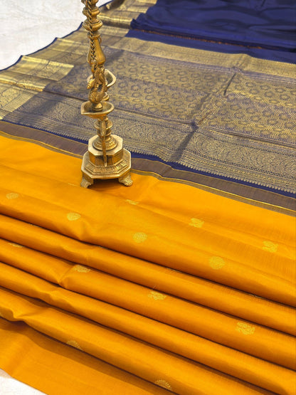 Mustard Yellow Navy Kanjivaram