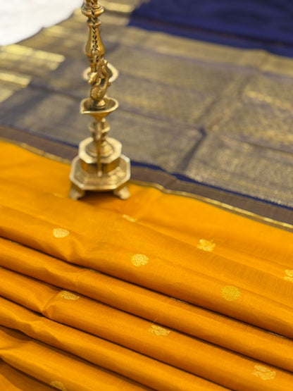 Mustard Yellow Navy Kanjivaram