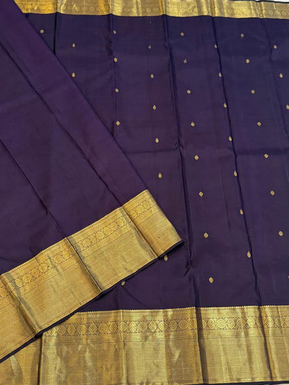 Grape Violet Golden Zari Kanjivaram