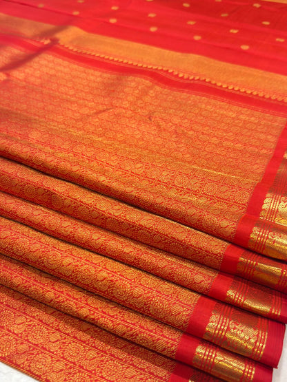 Red and Gold Handwoven Kanjivaram
