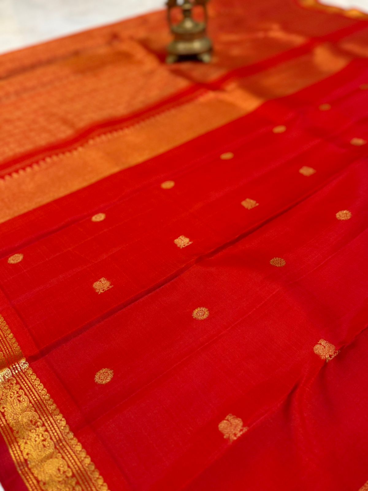 Red and Gold Handwoven Kanjivaram