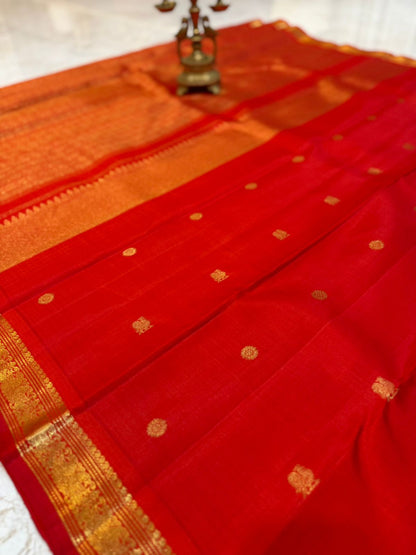 Red and Gold Handwoven Kanjivaram