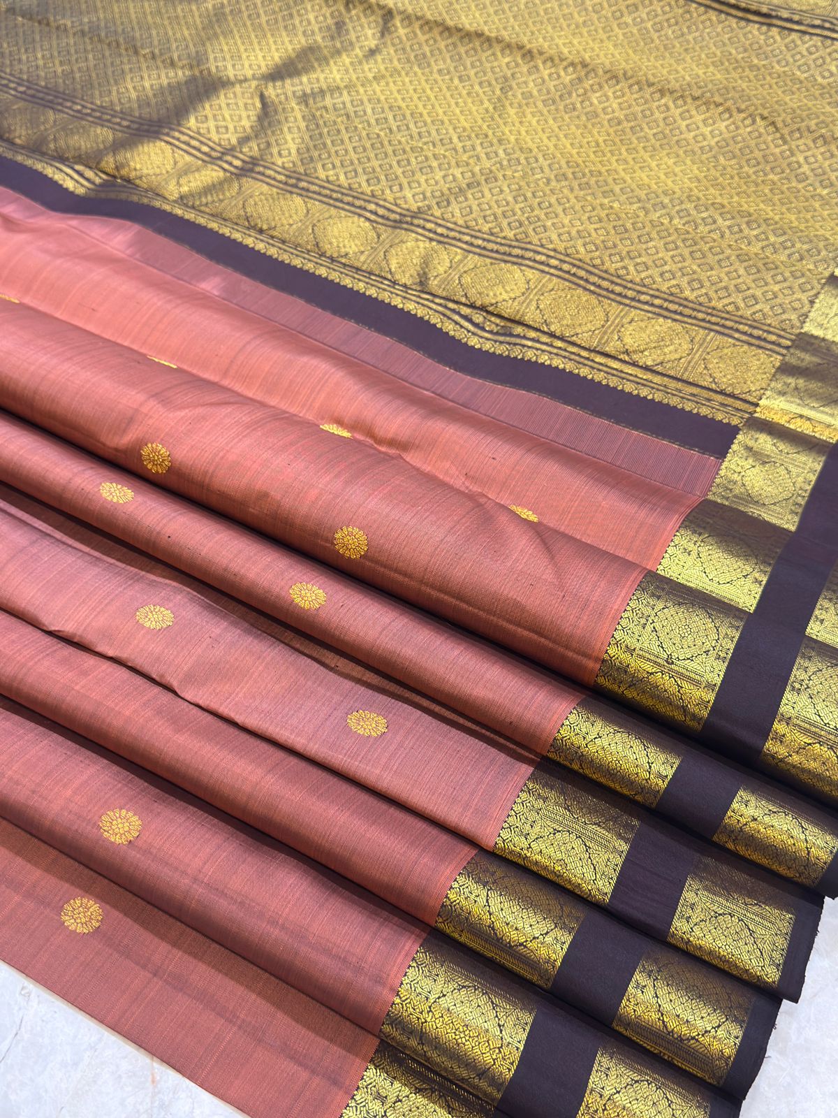 Rust Black Golden Kanjivaram