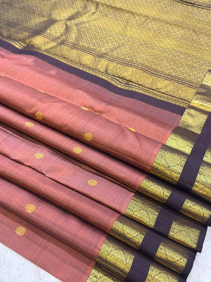 Rust Black Golden Kanjivaram