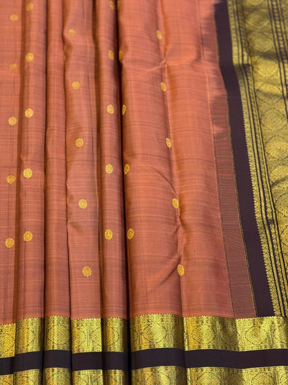 Rust Black Golden Kanjivaram
