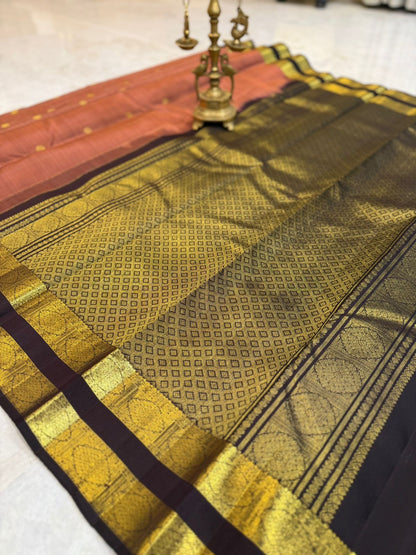 Rust Black Golden Kanjivaram