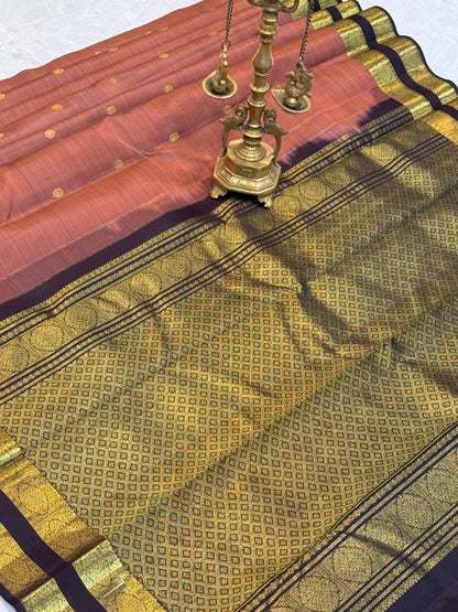 Rust Black Golden Kanjivaram