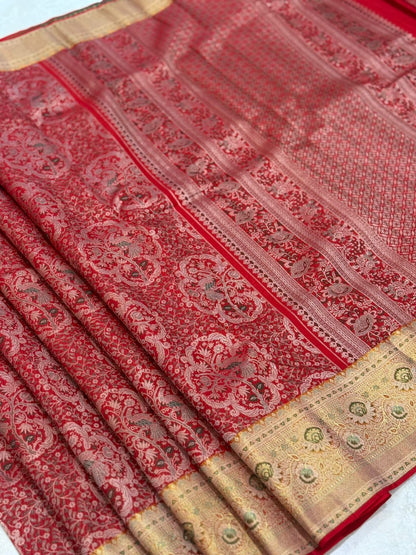Grand Red Kanjivaram Bridal Saree