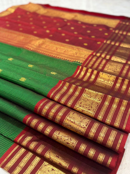 Green Handwoven Pure Silk Kanjivaram